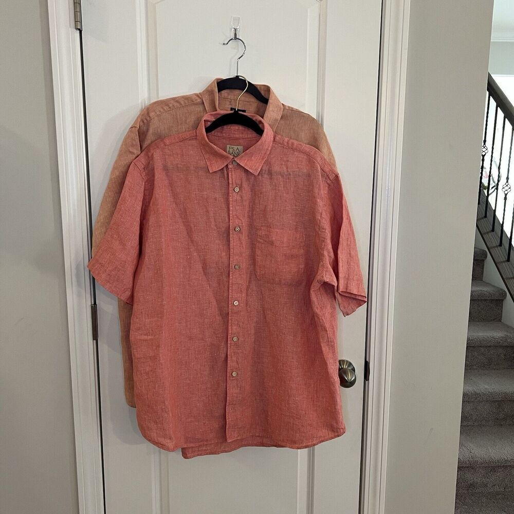 Jos A Bank Men’s 100% Linen Shirt XL  Set Of 2